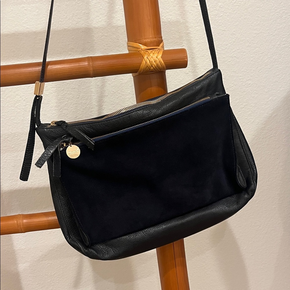 Clare V. Gosee Navy Leather Crossbody Bag